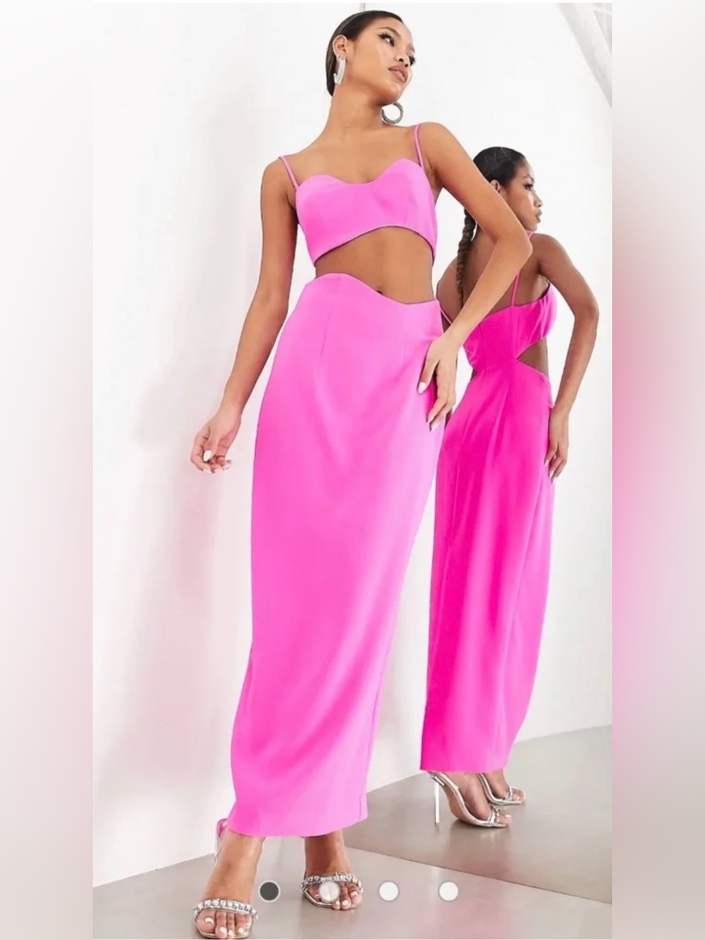 ASOS Hot Pink dress with Cutout Bodice